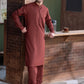 Maroon Ban Plain - Kameez Shalwar - Men