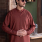 Maroon Ban Plain - Kameez Shalwar - Men