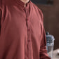 Maroon Ban Plain - Kameez Shalwar - Men