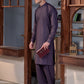 Deep Burgundy Cotton Men’s Suit With Design Pocket
