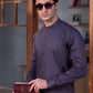 Deep Burgundy Cotton Men’s Suit With Design Pocket