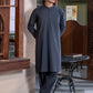 Grey Stitched Kameez Shalwar for Men - Modern Eastern Formal Wear