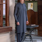Grey Stitched Kameez Shalwar for Men - Modern Eastern Formal Wear