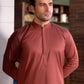 Men's Rust Stitched Shalwar Kameez for Summer