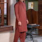 Men's Rust Stitched Shalwar Kameez for Summer