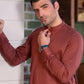 Men's Rust Stitched Shalwar Kameez for Summer