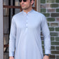 Light Blue Men’s Designer Shalwar Kameez with Minimalist Stitched Ban