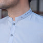 Light Blue Men’s Designer Shalwar Kameez with Minimalist Stitched Ban