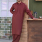 Maroon Collar Plain - Kameez Shalwar - Men