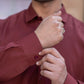 Maroon Collar Plain - Kameez Shalwar - Men