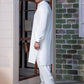 Elegant White Designer Shalwar Kameez With Minimalist Stitched
