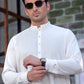 Elegant White Designer Shalwar Kameez With Minimalist Stitched