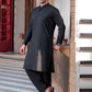 Black Ban Plain - Kameez Shalwar - Men