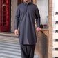 Grey Collar Plain - Kameez Shalwar - Men