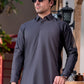 Grey Collar Plain - Kameez Shalwar - Men
