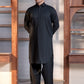 Black Collar Plain - Kameez Shalwar - Men