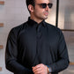 Black Collar Plain - Kameez Shalwar - Men