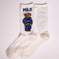 White PL Bear Funky Socks SN36