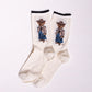 White Aunt Bear Funky Socks SN42