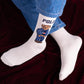 White PL Bear Funky Socks SN36