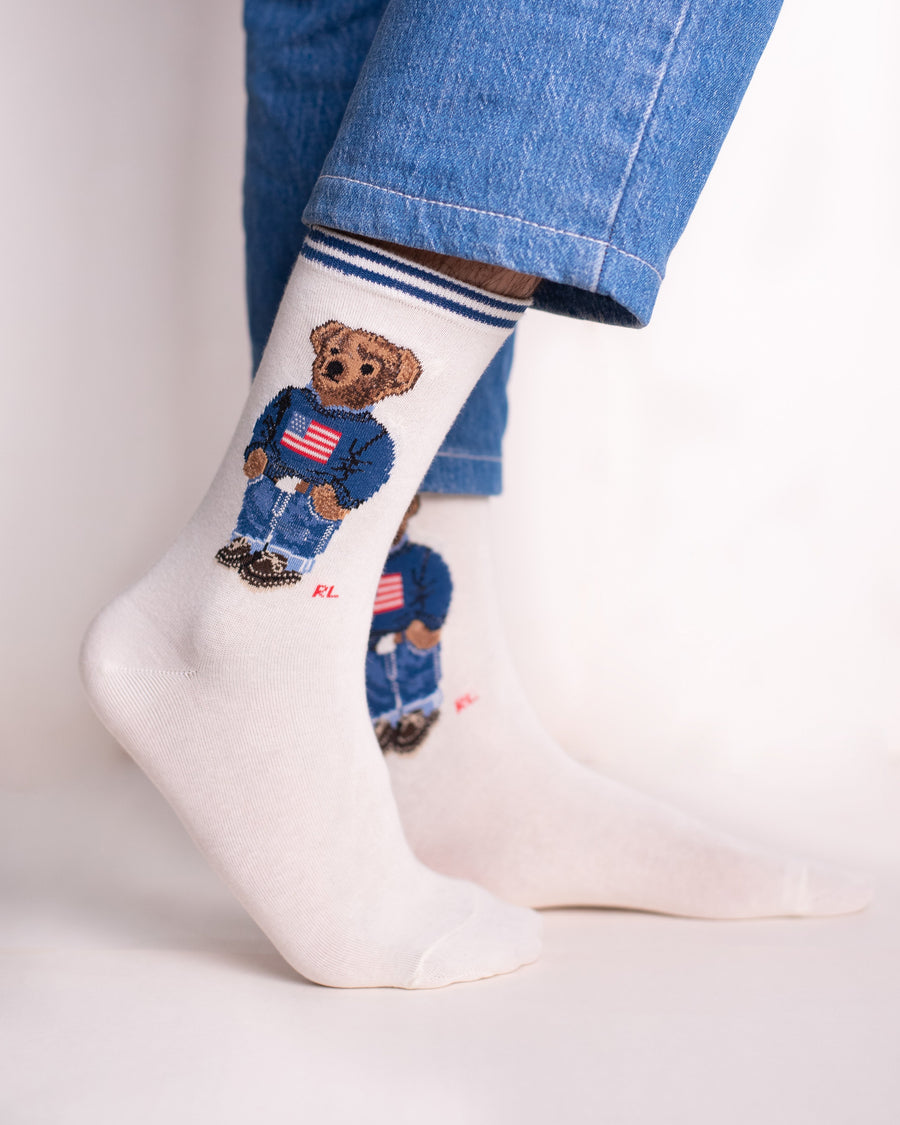 White Flag Bear Funky Socks SN37