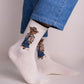 White Aunt Bear Funky Socks SN42
