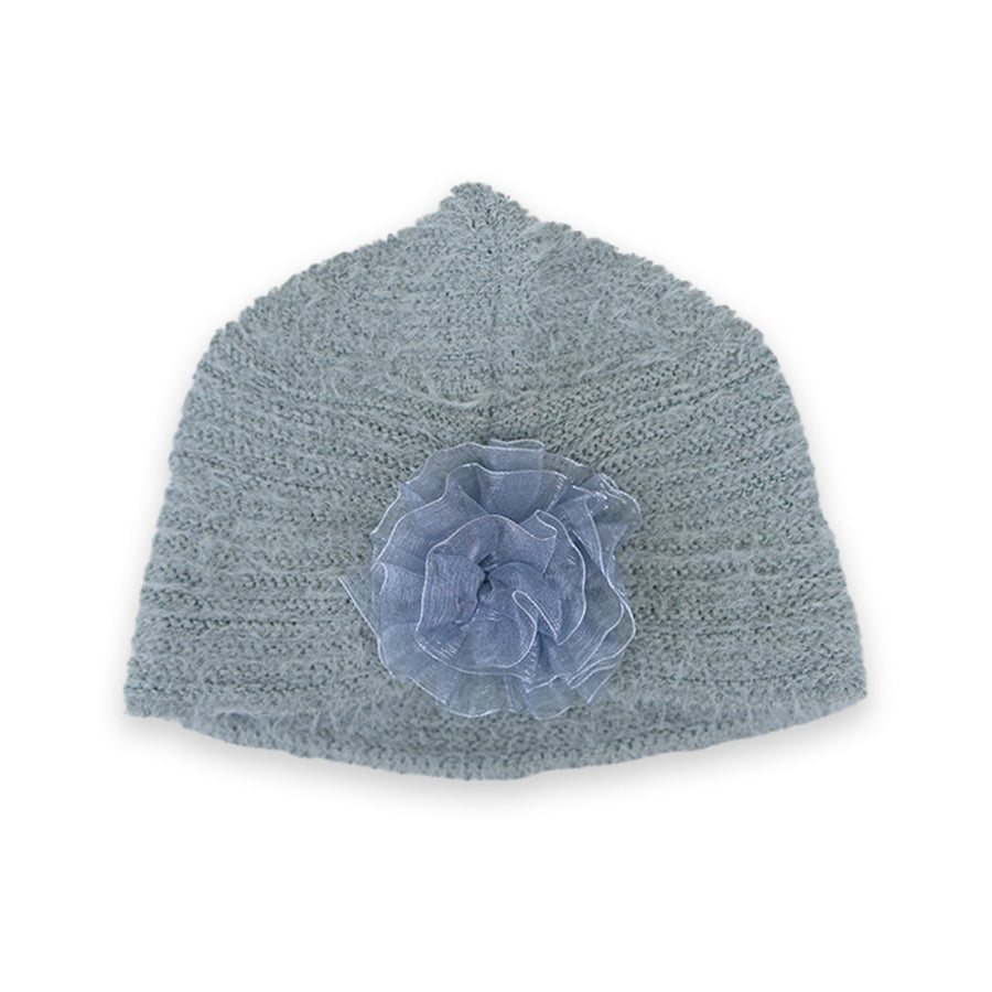 Flower Fluffy Hand Wooven Turban Cap