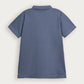Bluish Grey Interlock Johnny Collar Polo - Smart Fit - Men