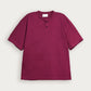 Plum Waffle Knit Oversized Henley Tee - Men