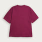 Plum Waffle Knit Oversized Henley Tee - Men