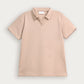Tea Pink Interlock Johnny Collar Polo - Smart Fit - Men