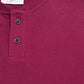 Plum Waffle Knit Oversized Henley Tee - Men