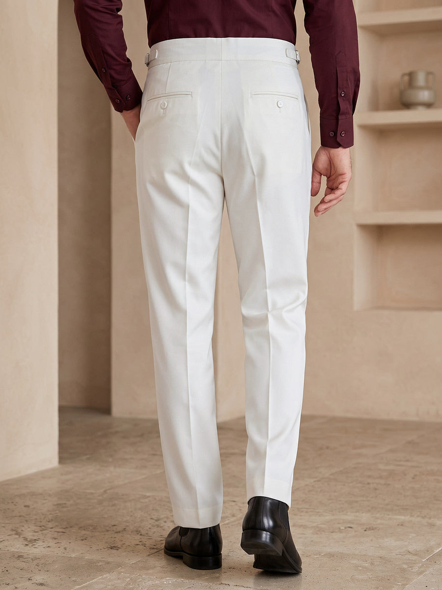 Cream Imported Straight Fit Gurkha Pant (FDT-443)