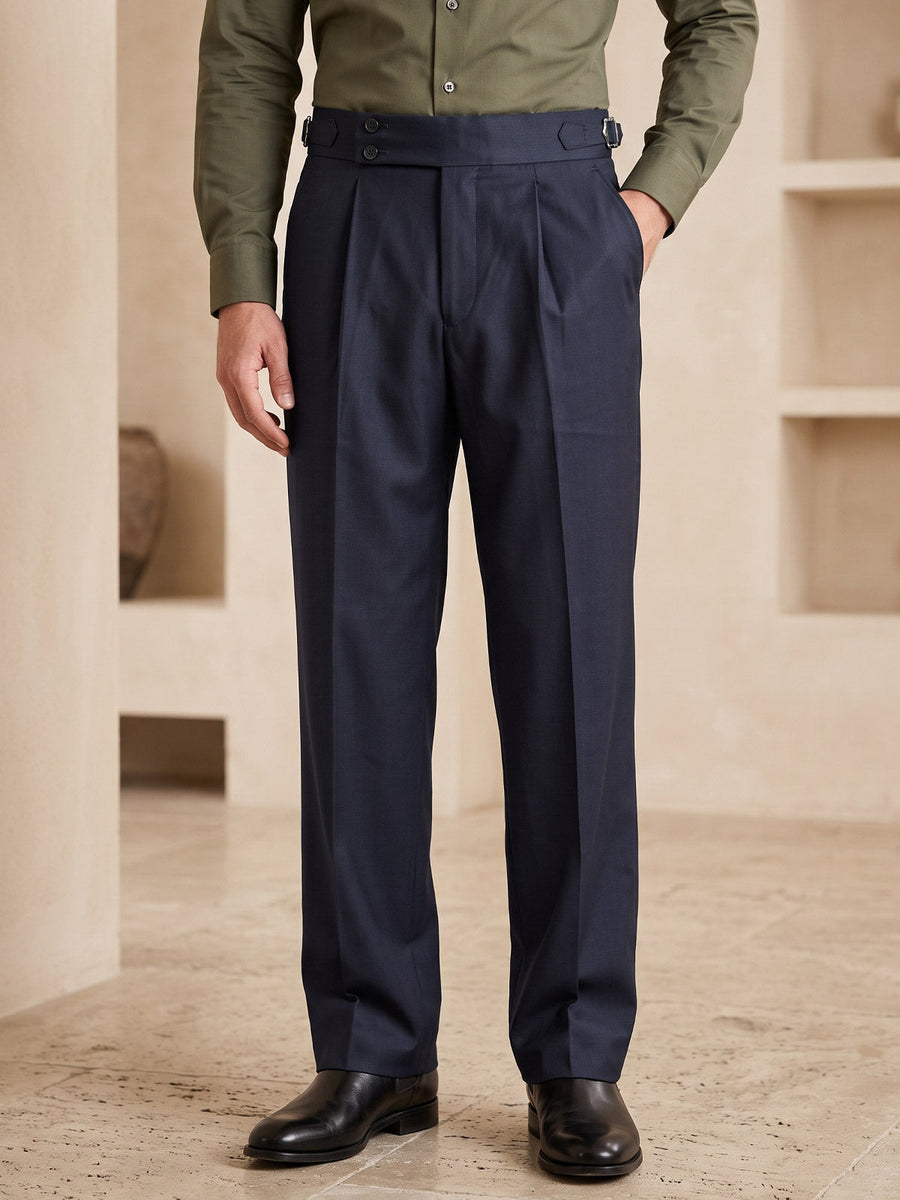 Dark Navy Imported Straight Fit Gurkha Pant (FDT-444)