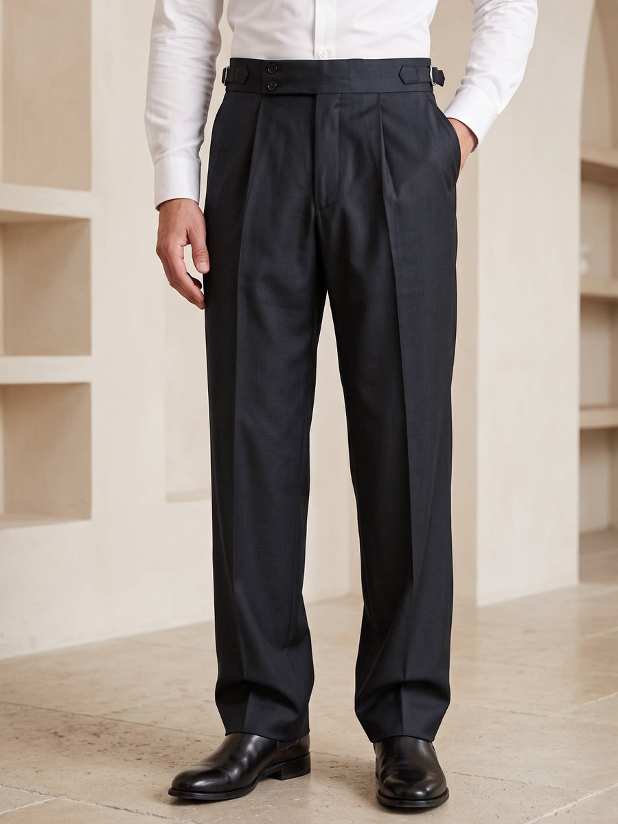 Black Imported Straight Fit Gurkha Pant (FDT-445)