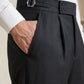Black Imported Straight Fit Gurkha Pant (FDT-445)