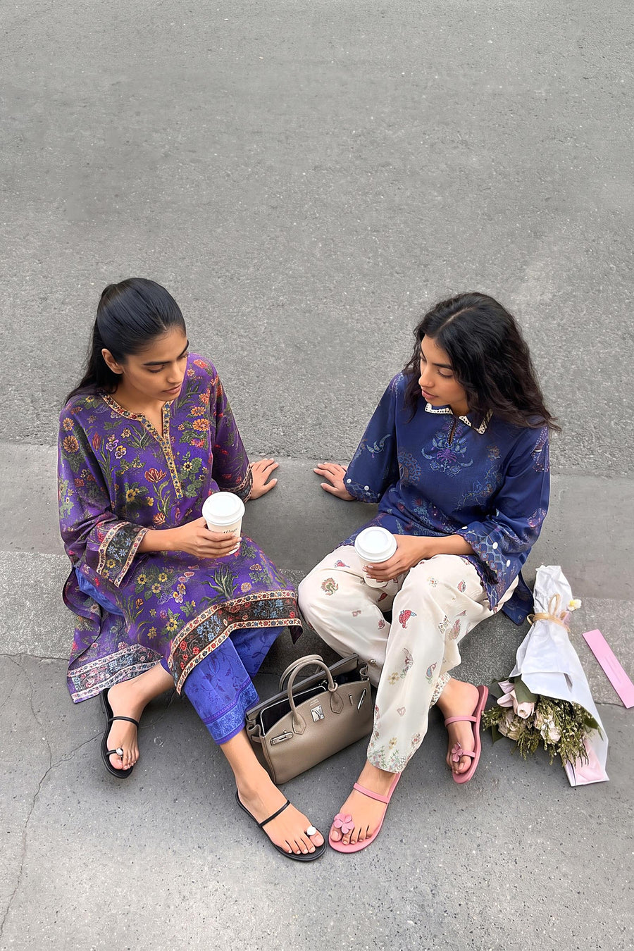 Stitched Printed Cambric Shirt+ Culotte