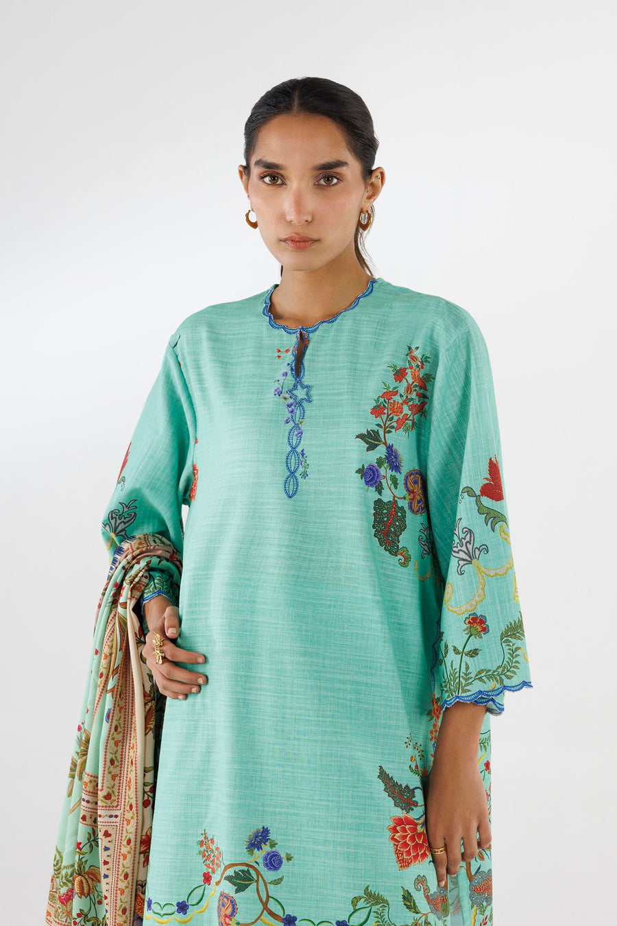 Stitched Muzlin Khaddar Suit