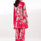 Stitched Printed Satin Shirt + Boot Pants