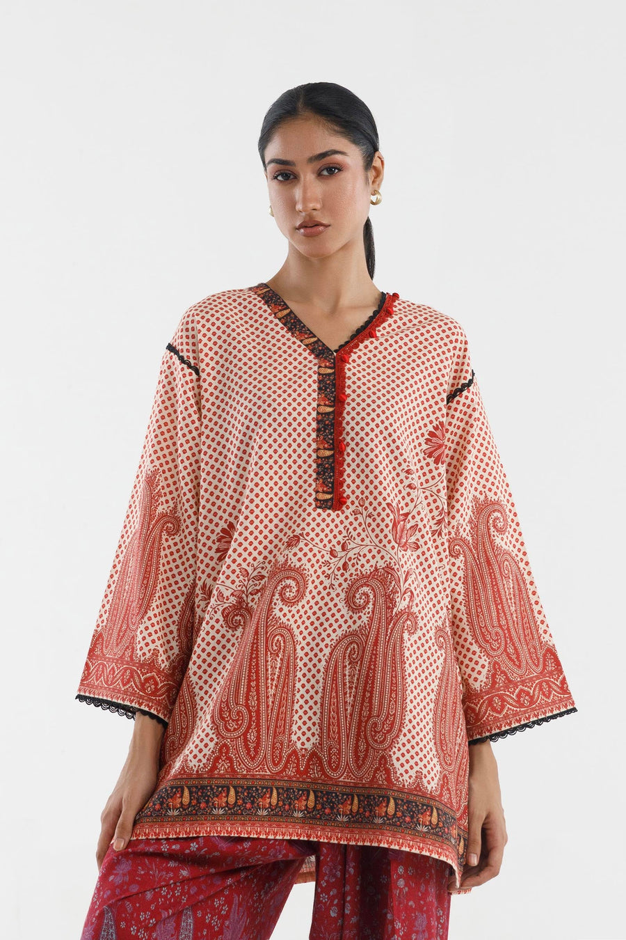 Stitched Printed Shimmer Khaddar Shirt+ Shalwar