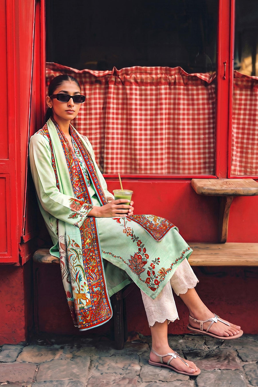 Stitched Printed Cotton Khaddar Shirt+ Dupatta