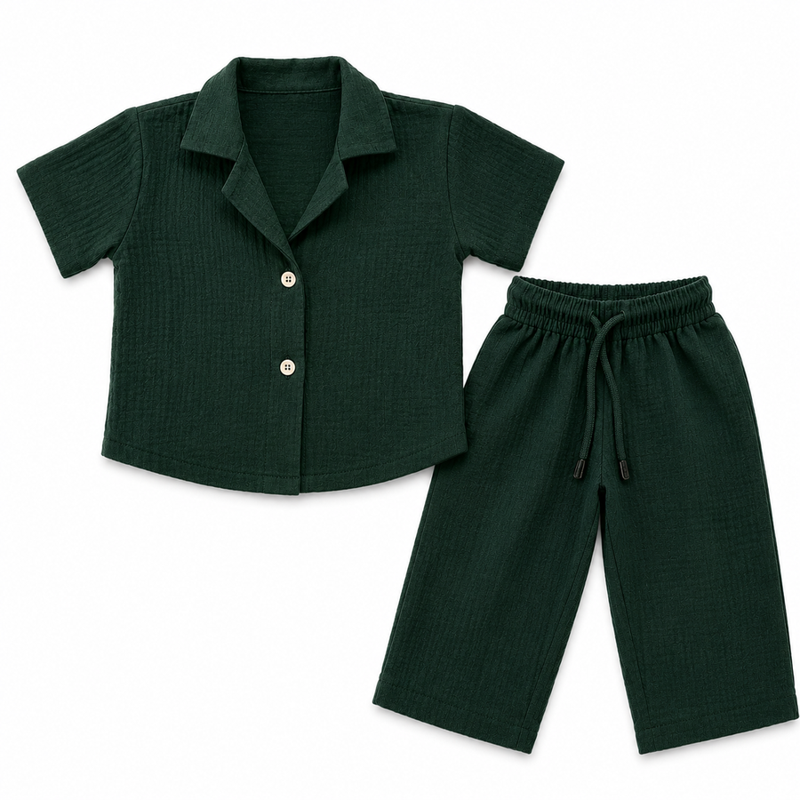 Forest Ease Girls co-ord Set – Deep Green