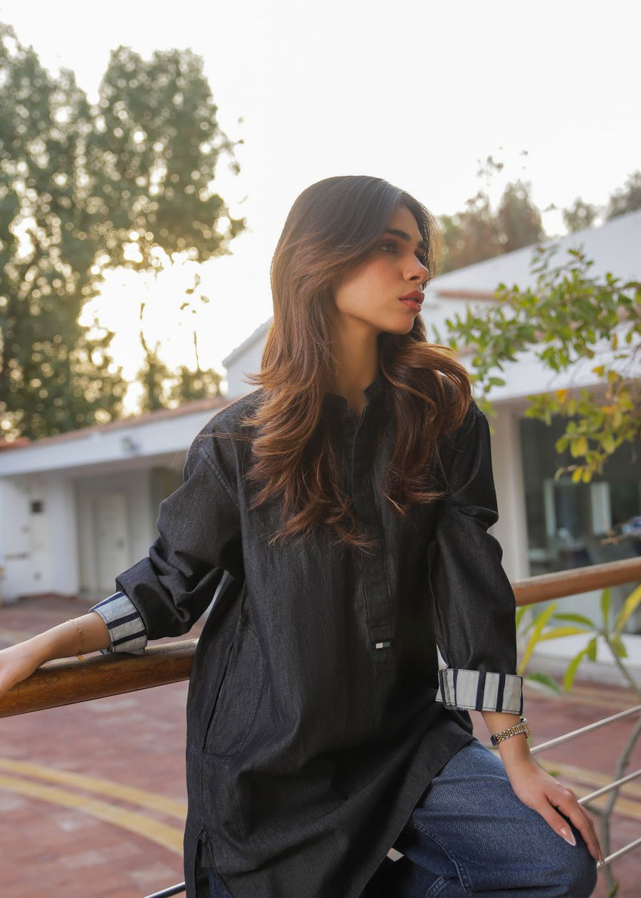 Fusion Charcoal Kurta Her
