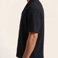 Black Waffle Boxy Revere Button Down - Men