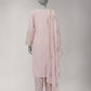 PINK LAWN EMBROIDERED STITCHED 3PC