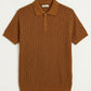 Caramel Heritage Boxy Rib Knit Polo
