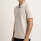 Off White Basic Zipper Polo - Smart Fit- Men