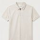 Off White Basic Zipper Polo - Smart Fit- Men