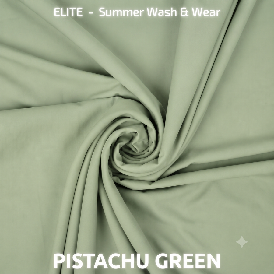Elite Summer Plain Wash & Wear - Pistachu Green
