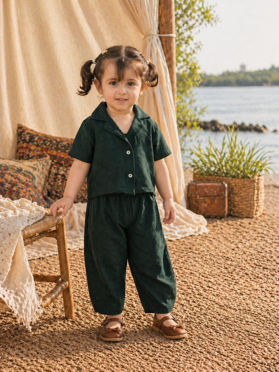 Forest Ease Girls co-ord Set – Deep Green